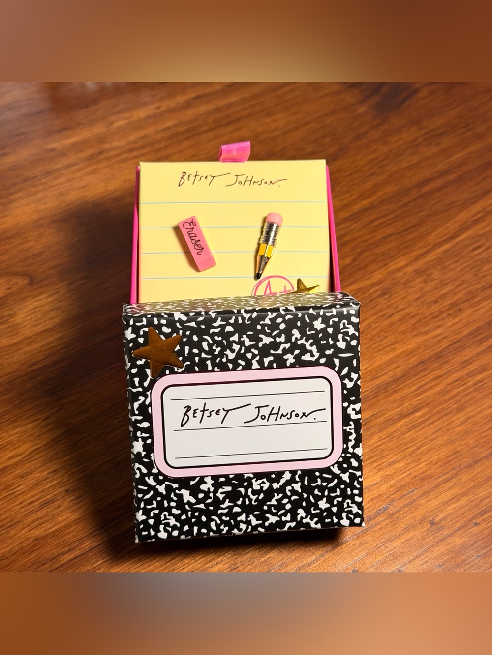 Betsey Johnson Back to School Stud Earrings Pencil and Eraser with Gift Box